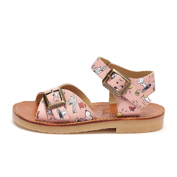 Sonny Sandal Snoopy Sun Print Pink Leather