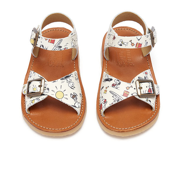 Sonny Sandal Snoopy Sun Print Vanilla Leather