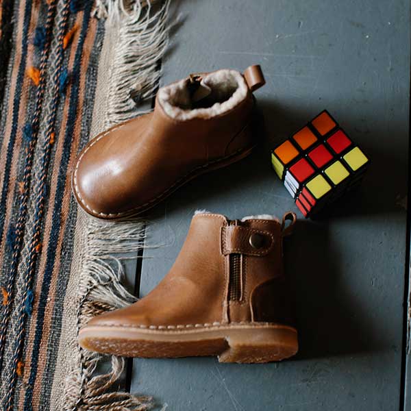 Winston Wool-lined Ankle Boot Tan Burnished Leather